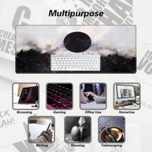 BHJLAXR 1pc MTG-Themed Large Mouse Pad With Smooth Rubber, Black Moon Design, Stitched Edges | Ideal For Office & Home Gaming Setup, Rectangular Shape, Gaming Desk Accessory