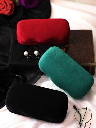 Vintage Gothic Style Hard Shell Velvet Sunglasses Case,Classic Large Glasses Case, Jewelry Organizer Decorations For Women Men,Sunglass Eyeglasses