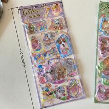 Y2K Retro Bear Bunny Sequin 3D Shake Sticker Phone Case Decoration Stickers