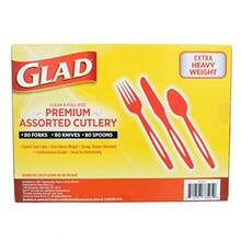 Glad Juego De Cubiertos Desechables Tenedores Cuchillos Y Cucharas De Plastico Transparente Resistente 240 Piezas De Plastico Para Fiestas Utensilios Reciclables Duraderos Y Resistentes Ideal - Cubiertossurtidostransparentes - View 3