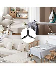 4pcs Triangle Bed Sheet Clips - Secure Mattress Grippers, Adjustable Straps For Easy Fitting & Organizing Fitting For Bedsheets, Mattress Covers, Sofa Cushions Home Use - Multicolor - View 3