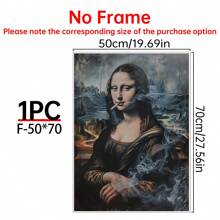 Art Decor Modern Mona Lisa Canvas Print, Fashion Theme Retro Portrait Wall Art, Frameless Ink Artwork, Indoor Hanging Decor Poster For Living Room, Bedroom, Home Office - Basquiat-Inspired Watercolor Design Gifts Birthday Graduation