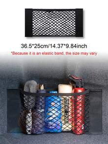 1pc Durable Elastic Nylon Car Trunk Organizer Net - Backseat Hanging Storage Bag, No Power Needed, Black, Suitable For Home And Garage Storage And Organization For Women Storage Organizer Travel Essentials Back To School Dormitory Storage
