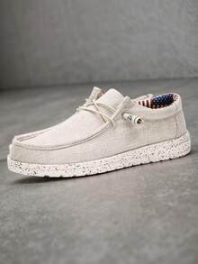 男士休闲亚麻透气一脚蹬鞋，随机鞋底，舒适轻便百搭乐福鞋，大码39-48，适合上班，聚会，学生，城市送礼，夏季平底鞋，适合休闲，户外，日常通勤，工作，派对，音乐节，万圣节，校园，学生，教师，青年，中年，旅行，秋冬舒适休闲跑步运动鞋老款 - 彩色 - 查看 1