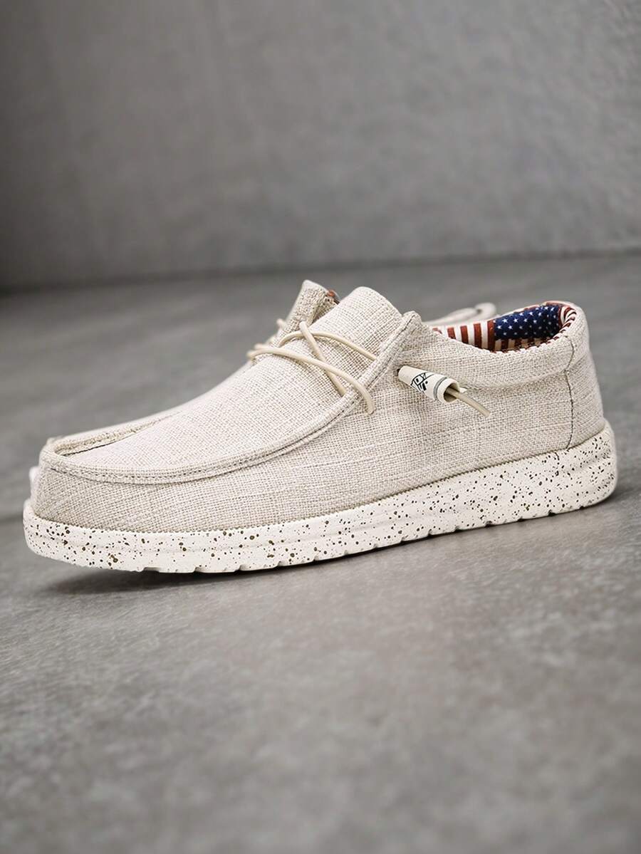 男士休闲亚麻透气一脚蹬鞋，随机鞋底，舒适轻便百搭乐福鞋，大码39-48，适合上班，聚会，学生，城市送礼，夏季平底鞋，适合休闲，户外，日常通勤，工作，派对，音乐节，万圣节，校园，学生，教师，青年，中年，旅行，秋冬舒适休闲跑步运动鞋老款 - 彩色 - 查看 1