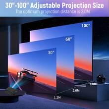 1080P 全高清专业便携式视频投影仪、家庭影院和户外电影投影仪、兼容 HDTV/USB/SD 支架、圣诞节、万圣节、节日礼物、内置扬声器、时尚设计 - 黑色 - 查看 7