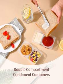 صندوق تخزين الطعام القابل لإعادة الاستخدام والغمس 5/10/20 قطعة، صندوق لتخزين الطعام للسفر/التخييم، مربع تخزين طعام للتخيير الصيفي مع غطاء، متعدد الأغراض مع الغطاء، علبة وجبات سريعة لخلع السلطة، وصندوق توابل مزدوج، وعلبة طعام مع بطانية، للوجبات الجاهزة - متعدد الألوان - مشاهدة 3