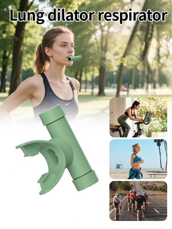 Advanced Silicone Breathing Trainer-Lung Capacity And Muscle Enhancer, Green.