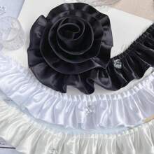 1码彩色褶皱蕾丝荷叶边缝纫装饰配件 - 彩色 - 查看 2