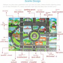 1 片大型无纺布城市交通游戏垫，防水防潮，现代风格互动式道路地图，适合儿童玩具车游戏、房间装饰、教育工具、返校季用品 - 彩色 - 查看 5
