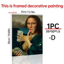 Art Decor Modern Mona Lisa Canvas Print, Fashion Theme Retro Portrait Wall Art, Frameless Ink Artwork, Indoor Hanging Decor Poster For Living Room, Bedroom, Home Office - Basquiat-Inspired Watercolor Design Gifts Birthday Graduation