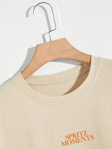 YUNCHIC - Men's Regular Fit Printed T-Shirt, Spring/Summer - Khaki - View 5