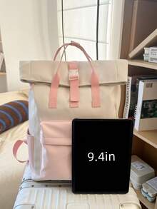 适合通勤旅行的纯色女士功能背包，简约女士休闲功能背包，纯色女士功能背包，女士简约运动黑色背包