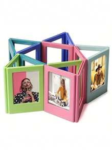 1 szt. wielokolorowa 3-calowa magnetyczna plastikowa ramka na zdjęcia, magnetyczna naklejka na lodówkę, do zdjęć z aparatu natychmiastowego i mini kartek, odpowiednia do spersonalizowanej dekoracji lodówki, prezent dla przyjaciół, na Halloween, Boże Narodzenie