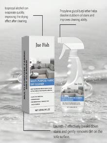 JUE FISH 120ml Fabric Sofa Cleaner - Suitable For Upholstery Sofa, Seat Covers, And Various Fabric Furniture In Living Room, Bedroom, Office, Dining Room. Powerful Penetrating Formula Quickly Dissolves Stubborn Stains, Innovative Active Ingredients Thoroughly Remove Dirt From The Source Without Leaving Traces. Gentle And Non-Irritating, Suitable For Various Fabric Materials, Protects Sofa Surface. Fabric Cleaner, Sofa Cleaner - Multicolor - View 6