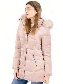 SAKERS OUTDOOR CLOTHING Chamarra Para Mujer Premium Invierno Renita Sakers Elegante Liso Casual Bolsillo Botón Cremallera - Rosa - Ver 3