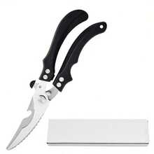 Tijeras de cocina de acero inoxidable de alta resistencia - Tijeras multi-funcionales extra grandes para cortar aves y huesos con mangos ergonómicos para cocinar, hornear, carne, verduras - Uso profesional de chef y cocina del hogar, tijeras para aves de corral, hoja afilada