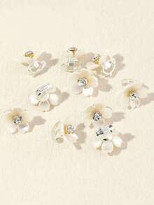 10 قطعة/مجموعة مشابك شعر بشكل زهرة، إكسسوارات شعر أنيقة وعصرية مناسبة للارتداء اليومي (بدون بطاقة)