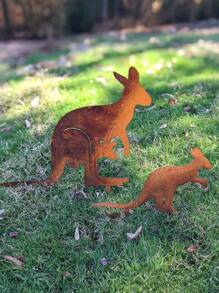 [Rustic Design] 3PCS Rusty Metal Garden Stakes, Rustic Animal Shaped Lawn Decorative Art Statues For Pathway, Sidewalk