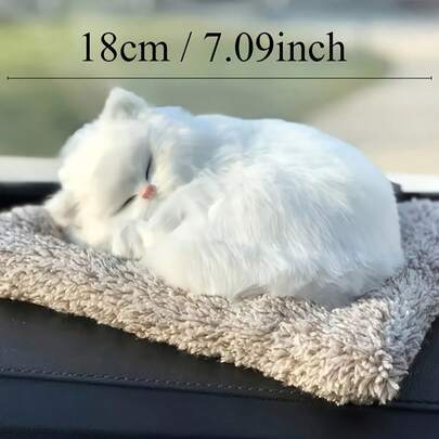 1 只触摸时会喵喵叫的猫，电子玩具，儿童玩具猫玩具，公仔，仿真猫，家居装饰，汽车装饰，女朋友礼物，温暖伴侣，仿真可爱宠物。节日礼物，新年礼物