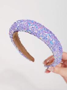 1pc Sparkling Colorful Sequin Headband, Elegant Luxury Fashion Hairband, Korea Style Hair Accessory