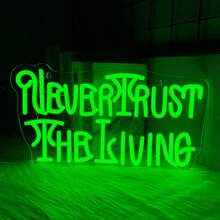 哥特式霓虹灯，你喜欢恐怖电影吗/给我/我会和你一起腐烂/爱你到死/永远不要相信生活/直到我们变成鬼魂/欢迎来到黑暗面霓虹灯，万圣节哥特式红色LED霓虹灯，羔羊恶魔霓虹灯用于墙面装饰