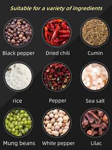 1 件可调节陶瓷芯黑胡椒研磨器和盐研磨器 - 手动香料研磨器、香料和胡椒瓶，适用于户外露营、帐篷旅行、徒步旅行、烧烤和家庭厨房 - 无绳便携式玻璃炊具，颜色随机 - 彩色 - 查看 12