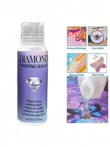 60ml/120ml/Diamond Painting Sealing Glue Special Reinforcement Glue Sealant For Point-Drilling Painting Puzzle Works Anti-Drilling Fixing Brightener DIY New Diamond Painting Tool Brightening Send Brush