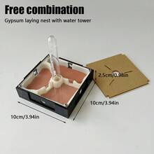 无限扩展蚂蚁农场 亚克力蚁巢（带喂食区） 石膏宠物蚁丘工坊 蚁屋 保湿水塔 儿童教育蚂蚁饲养箱和工坊 送给崭露头角的昆虫学家的完美礼物 - 彩色 - 查看 12