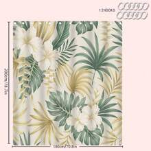 1/4 Stück Vintage Blumen & Blatt Badezimmer Set, beinhaltet Duschvorhang, Badematte, U-förmiger Toilettendeckel, wasserdicht, ohne Bohren, moderner Stil Duschvorhang, Polyester, maschinenwaschbar, Badezimmer Deko für den Schulanfang