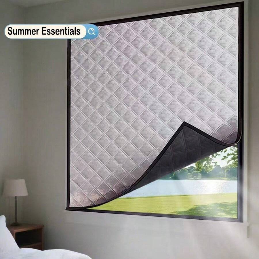 1 tấm rèm cách nhiệt viền đen làm từ vật liệu bề mặt Graphene cotton hóa dày, che phủ mọi góc cạnh của cửa sổ, cách nhiệt và giảm tiếng ồn, thích hợp cho phòng khách, nhà bếp, phòng tắm, những nơi ồn ào - màu đen - Xem 1