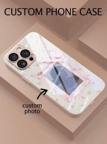 1 pieza Funda de teléfono personalizada, se puede personalizar con fotos individuales, de pareja, de grupo, gráficos, hecha de vidrio templado y TPU resistente a impactos, rayones y huellas dactilares, con borde suave, apta para 16/15/14plus/13pro/12promax/11/7p/7g/Xr/6g/6p, ideal como regalo personal, de pareja, familiar, de amigo, del mejor amigo, de cumpleaños, aniversario