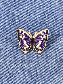 1 pièce Broche papillon violet dessin animé, broche vintage fleur 3D en résine violette, épingle de style nature pour rassemblements et sorties scolaires