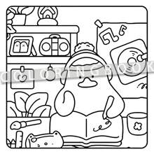 1pc, 24-Page Deluxe "Adorable Duck's Daily Life" Coloring Book, Cover In Pearlescent Paper, Inner Pages In Thicker Paper, To Relax The Mind And Unleash Creativity, Suitable For Back To School, Birthday, Thanksgiving, Easter, Christmas