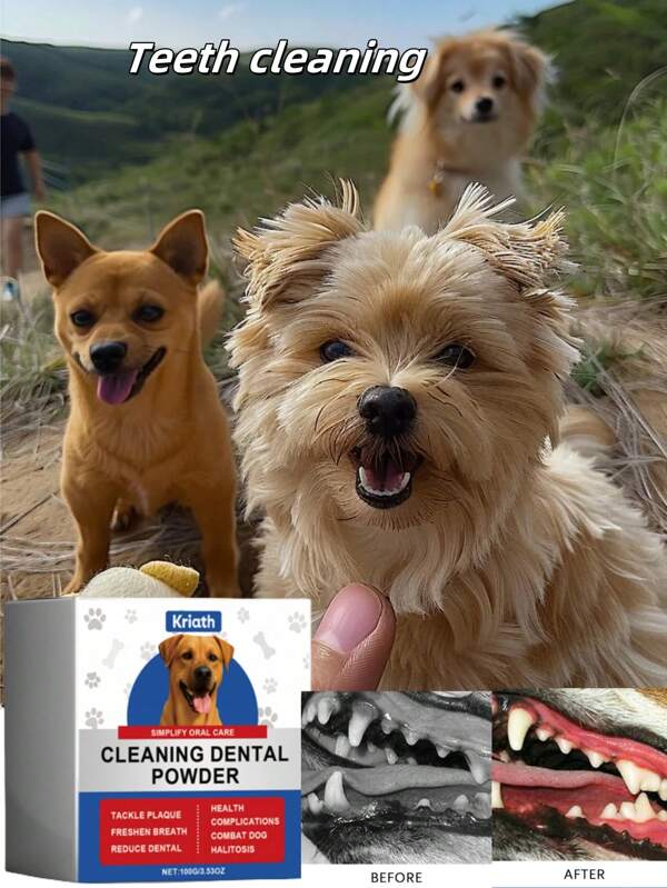 100g Dog Teeth Cleaning Powder Gentle Cleaning Dog Teeth, Caring For Oral Hygiene, Fresh And Clean Pet Tooth Powder
