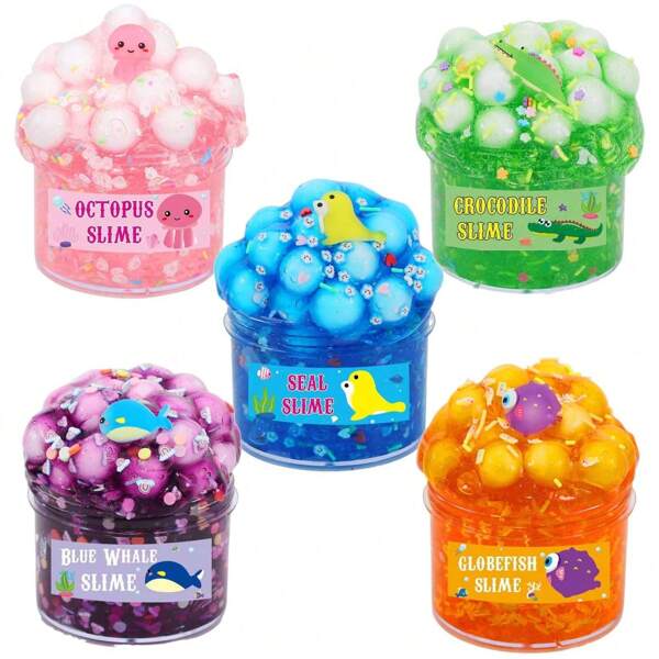 1 pieza Slime tipo mantequilla, slime con olor cremoso como regalo de cumpleaños, kit de slime suave y no pegajoso para manualidades, favor de fiesta, San Valentín, Pascua, Navidad, relleno de Halloween, [Pegatinas aleatorias]