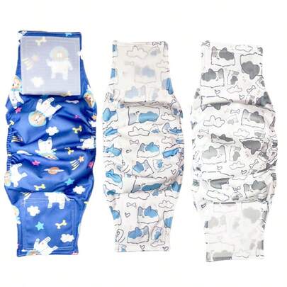 3PCS Sset Male Dog Wraps - High Absorbency Male Dog Diapers (Pack Of 3) - Washable Belly Band For Male Dogs Incontinence And Puppy Training
