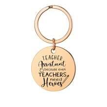 1 件教师助理礼物钥匙扣，适合女士男士教师助理，因为即使是老师也需要英雄教师节教学助理感谢钥匙链钥匙圈珠宝最佳教师助手教师屁股