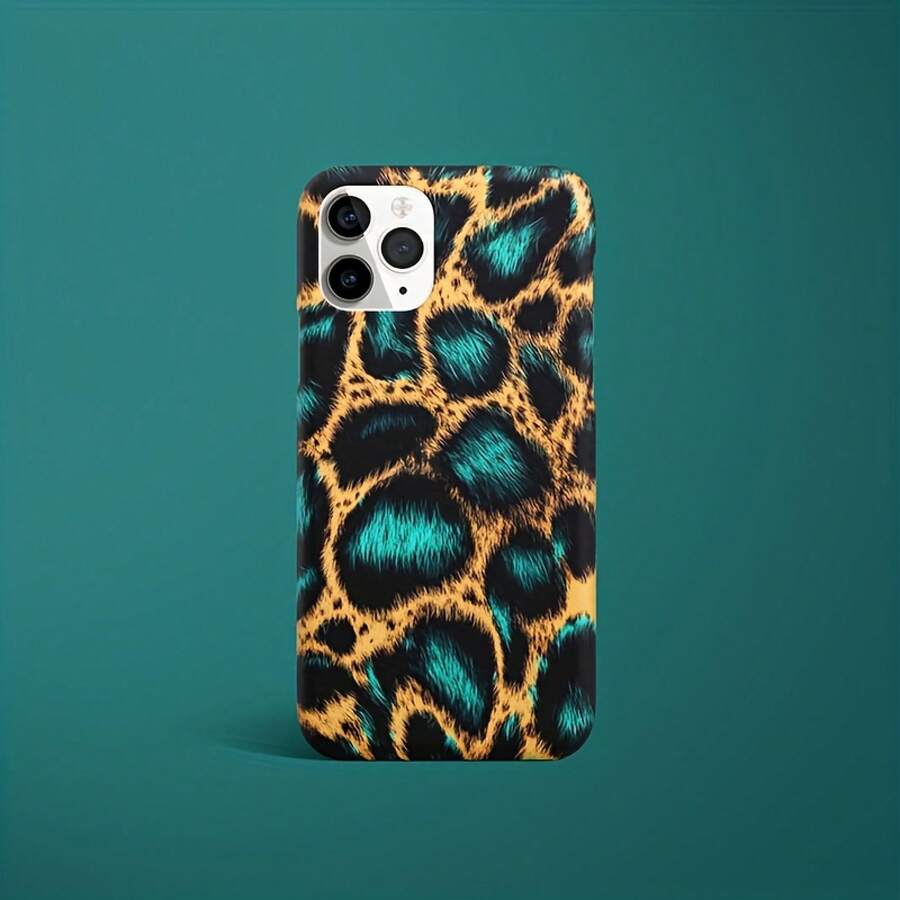 Funda para teléfono 1 lujosa funda para teléfono con estampado de leopardo esmeralda de alta gama con un diseño impresionante, compatible con 16 Pro/15/14/13/12/11. - Verde - Ver 1