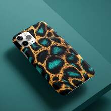 Funda para teléfono 1 lujosa funda para teléfono con estampado de leopardo esmeralda de alta gama con un diseño impresionante, compatible con 16 Pro/15/14/13/12/11. - Verde - Ver 2