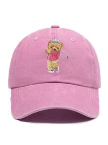 Unique Golf Bear Print Adjustable Baseball Cap - Lightweight Women's Dad Hat