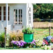 LI2 Pack Self Watering Hanging Planters Indoor Flower Pots 6.5 Inch Outdoor Hanging Basket Plant Hanger With 3Hooks Drainage Holes For Garden Home Emerald - Emerald - 查看 2