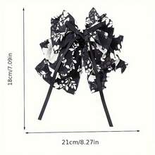1 Hot Selling Exquisite Antique Style Flower Printed Ribbon Bow Plastic Hair Clip, Simple And Fashionable Large Hair Clip, Anti Slip Ponytail Buckle Hair Accessory, Birthday Banquet, Vacation Beach - A Fashionable Thing For Girls In Extra Rooms - màu đen - Xem 9