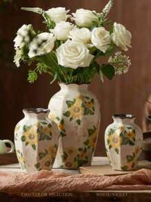 Wazon ceramiczny Vintage Ice Cracked, lekka luksusowa dekoracja wiejska, kompozycja kwiatowa odżywcza wodą do salonu, dekoracja z suszonych kwiatów, kwiaty lotosu, satysfakcjonujący prezent