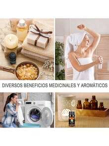 HALMAN Kit De 6 Aceites Esenciales 100% Natural Para Difusor Y Spa - Perfume avanzado para difusor, humidificador y aromaterapia -Té, Menta, Lavanda, Eucalipto, Lemongrass, Naranja., usado para relajar y mejorar el estado de ánimo - Múltiples aromas - Ver 7