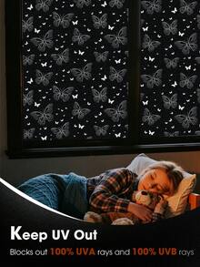 1pc (43*100cm) Removable Butterfly Pattern Window Film, 100% Blackout And UV Protection - Window Privacy Film, Window Sticker, Privacy Window Film, Car Accessories - Car Glass Decor Sticker - Static Cling Glass Film - Heat Insulation And UV Protection, For Door & Window Glass Decor - Multicolor - View 16