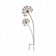 1pc Rustic Garden Flower Stake, Garden Decoration With Rusty, Patina Metal Look, Rust Decor For Garden, Patio, Balcony
