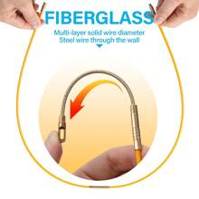 10pcs Yellow Fiberglass Draw Wire, Diameter 4mm, Length 33/45cm, For Wall Laying