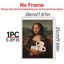 Art Decor Modern Mona Lisa Canvas Print, Fashion Theme Retro Portrait Wall Art, Frameless Ink Artwork, Indoor Hanging Decor Poster For Living Room, Bedroom, Home Office - Basquiat-Inspired Watercolor Design Gifts Birthday Graduation