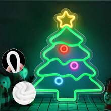 USB-betriebenes LED Weihnachtsbaum Neon Schild - perfekt für Schlafzimmer, Hausparty & Gartendekoration - ideales Weihnachtsgeschenk